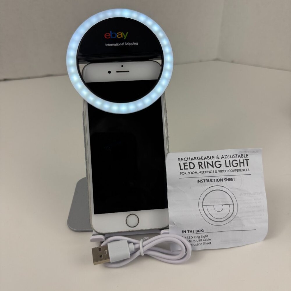 eBay LED Ring Light Clip-On Phone Tablet Laptop 3.25" Zoom Mtg Video Conference